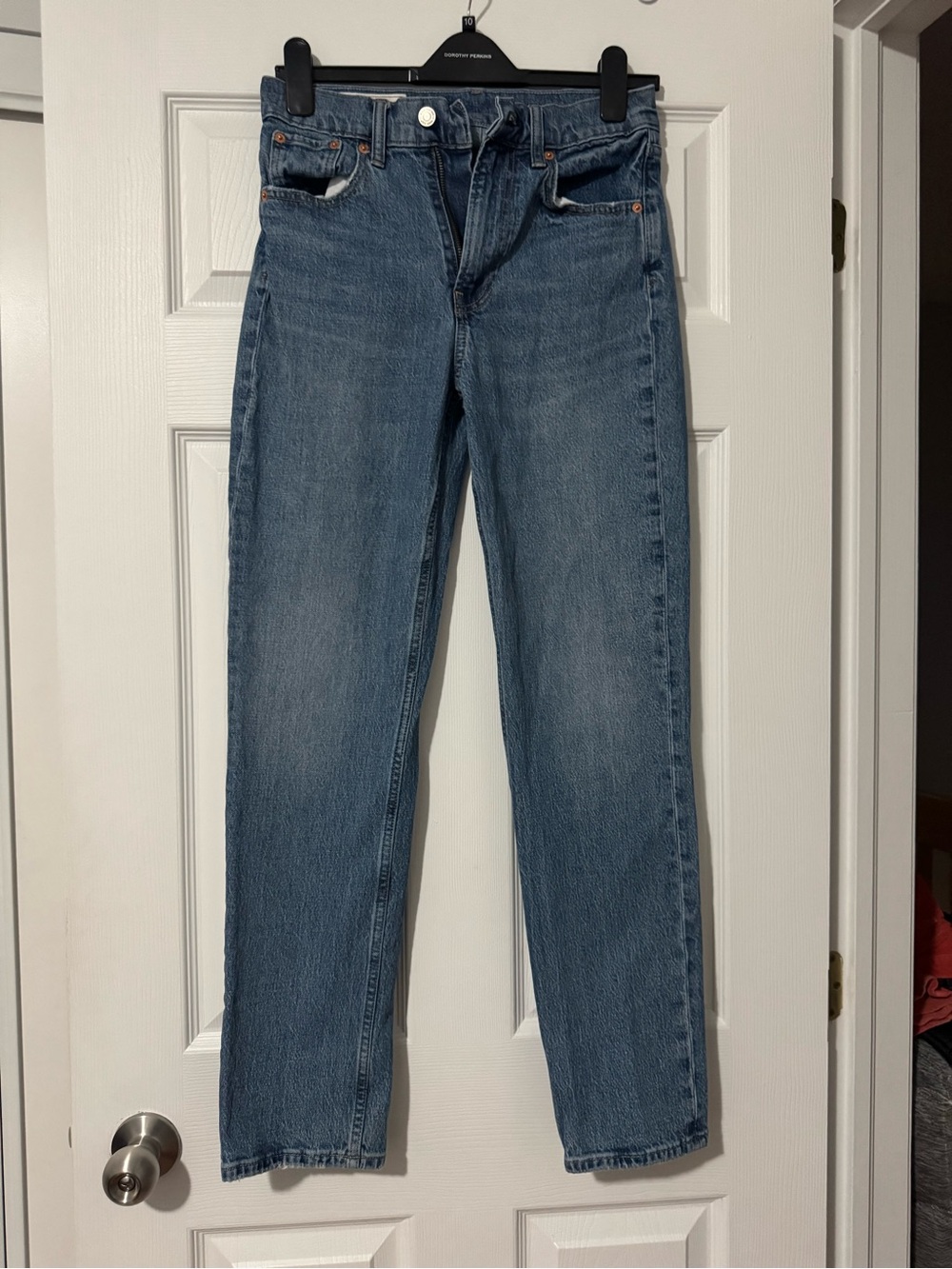 GAP Women's Sky High Straight-Leg Denim Jeans in Medium Blue